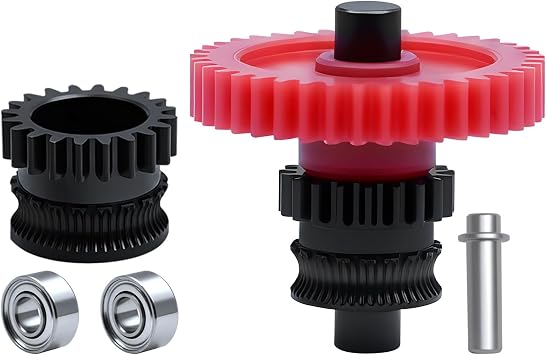 Hardened Steel Extruder Gear Kit for Kobra 3, 3D Printer DLC Nano Coating Hardened Steel Extruder Dual Gear and POM Gear Kit for Anycubic Kobra 3 Combo