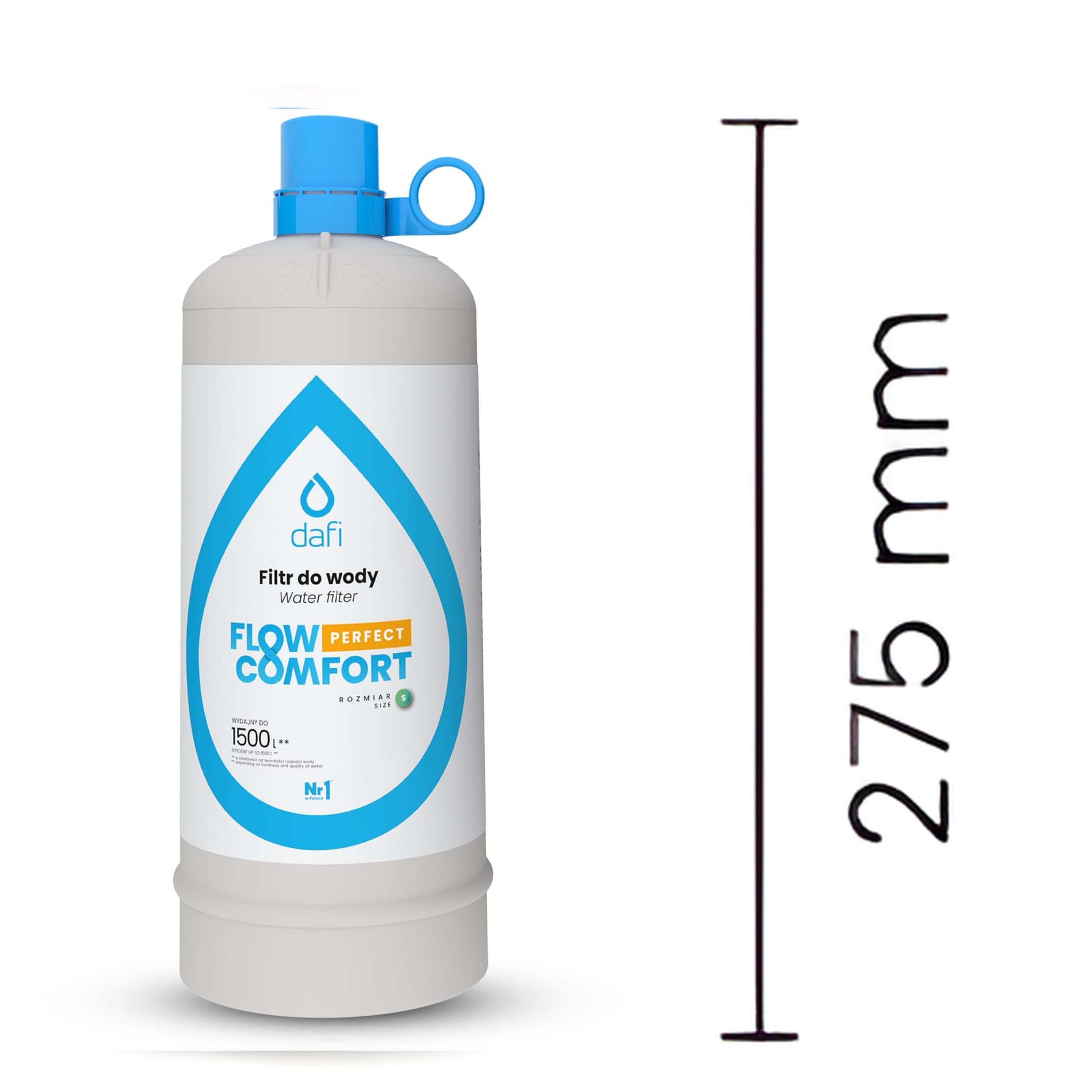 Dafi Flow Comfort Sistema de filtro de agua con grifo alto, filtro de agua potable, juego para reducir la cal y el cloro, incluye indicador LED de cambio de filtro y filtro de flujo Timestrip