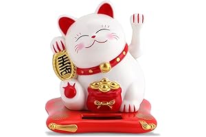 Mini Lucky Cat: Solar-Powered Waving Charm for Fortune and Success