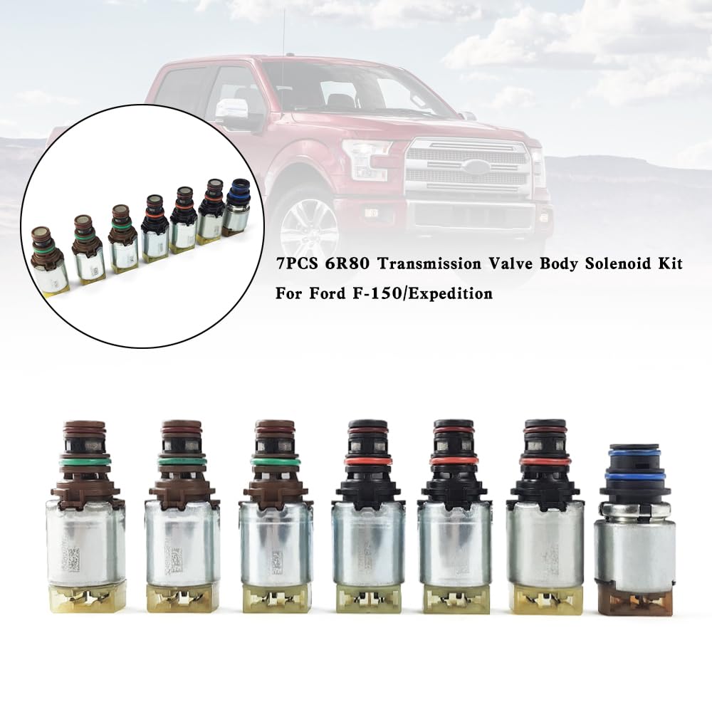 Topteng 7PCS 6R80 Transmission Valve Body Solenoid Kit passend für Ford Expedition 2009-, Navigator 2009-, Ranger 2.2L 3.2L 2011-, Transit 2015-