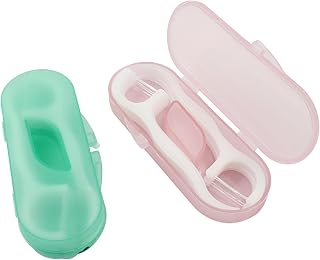 여행용 치실 피크 전문 치아 청소 도구 휴대용 치실 디스펜서, 이쑤시개 포함 보관 케이스 2개 포함(20개)