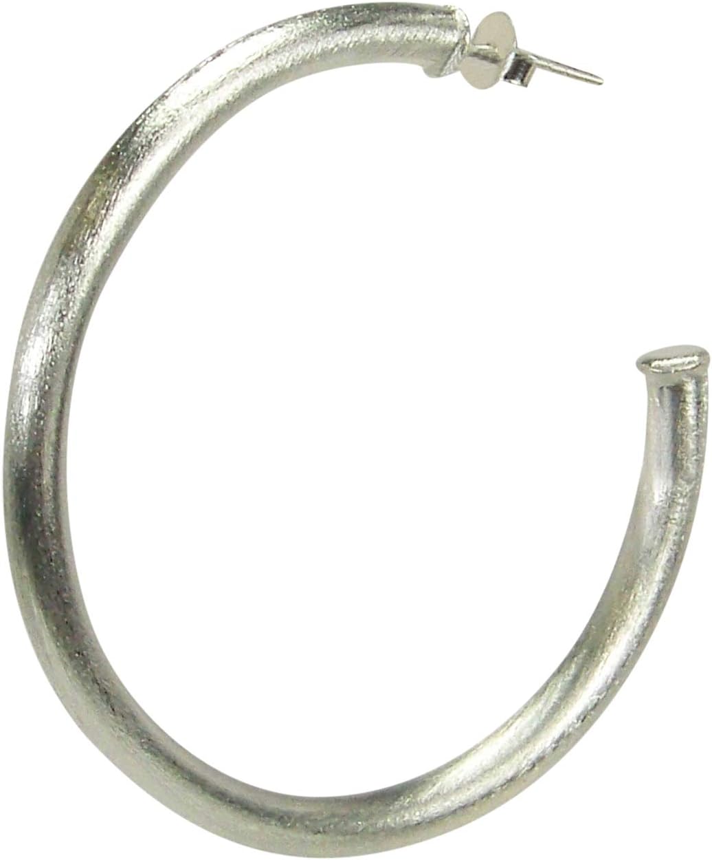 Sheila Fajl Small Everybody's Favorite 2 Inch Tubular Lightweight Hoop Earrings in Brushed Silver Plated