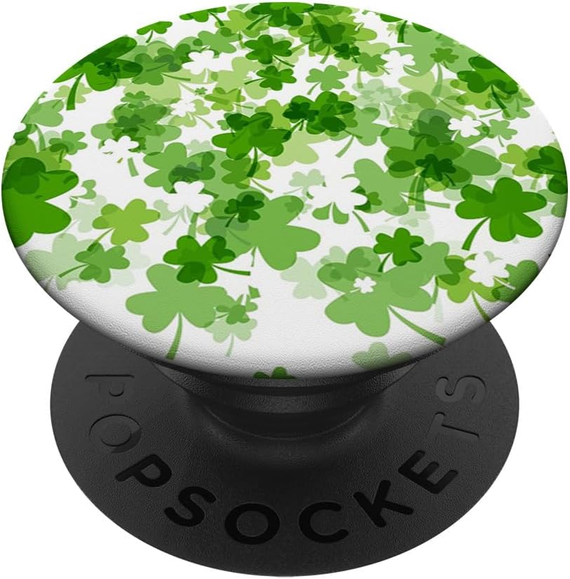 St Patricks Day Gift Irish Shamrock Green Clover Ireland PopSockets Grip and Stand for Phones and Tablets PopSockets MagSafe PopGrip for iPhone