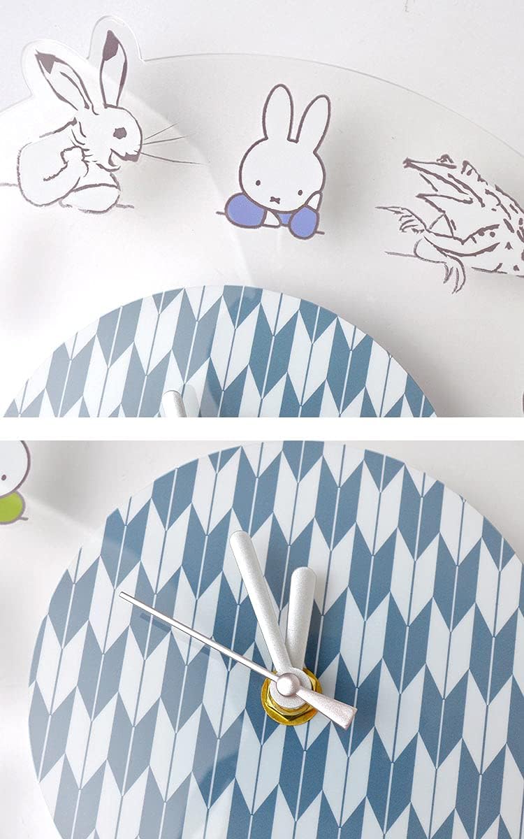 Marimo Craft DBC-174 MIFFY x Bird and Beast Caricature Wall Clock, White, W 9.6 x H 9.8 inches (24.5 x 24.8 cm)