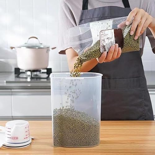 Miniatura 7 de PHILISENMALL Tanque de almacenamiento de granos diversos para el hogar, caja de almacenamiento de grano transparente de gran capacidad, caja de