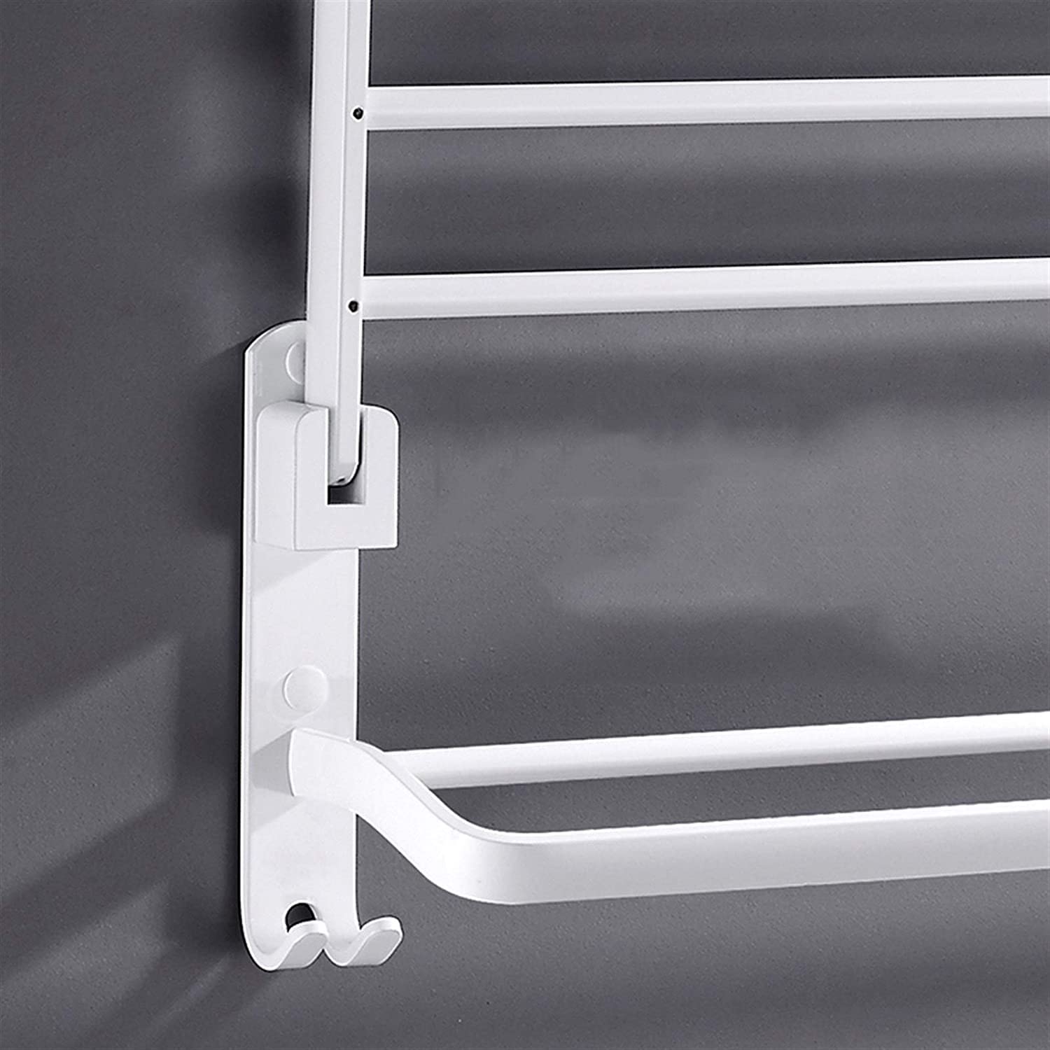Porta Toallas Toallero Montado En La Pared Doble Estante con Gancho Barra De Toalla Soporte Riel para Baño Hotel Casa De Baño(50Cm)
