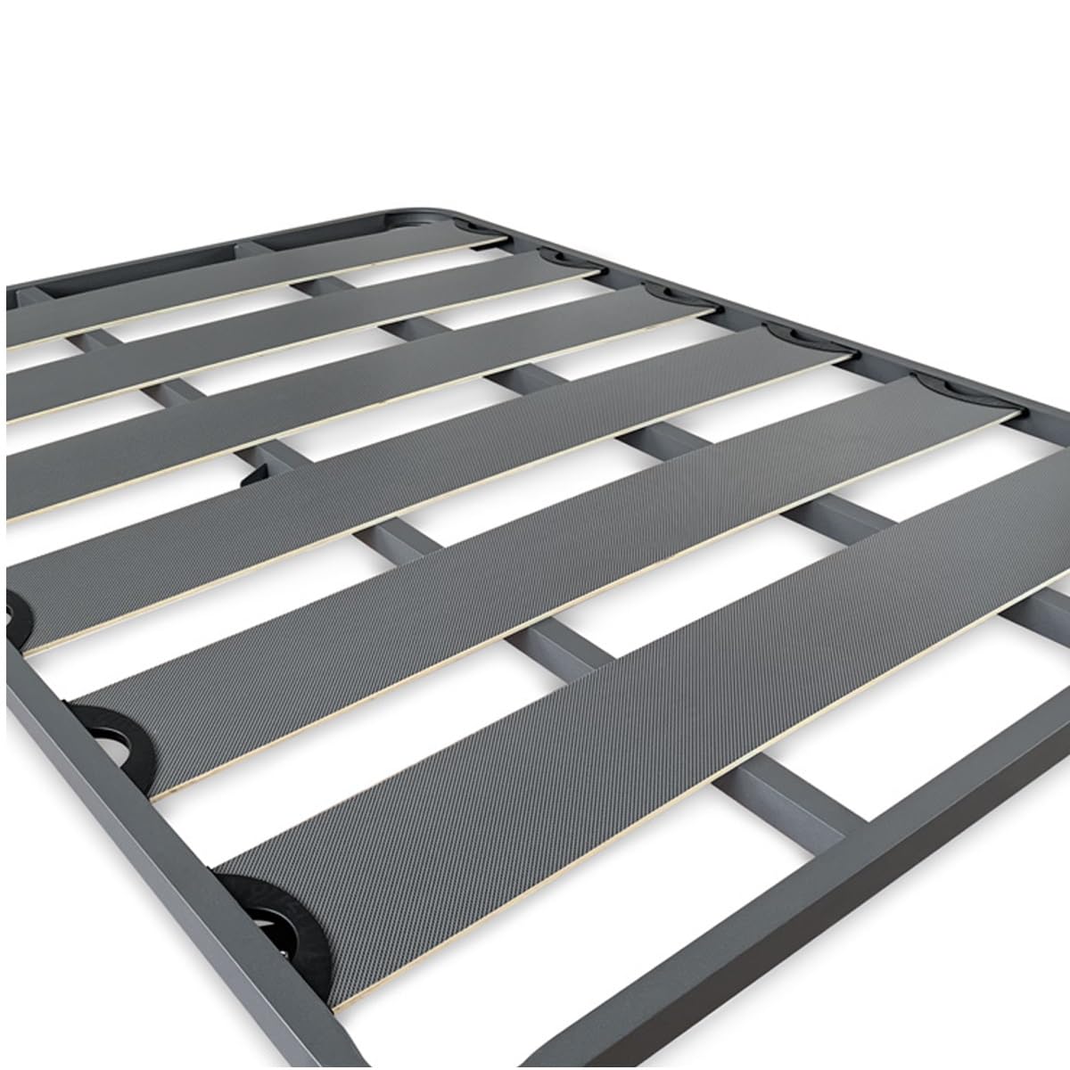 amuéblate online - Somier Reforzado de Láminas Anchas, Anti - Ruido, Estructura 40x30 mm con Juego de Patas Roscadas, Fuerte y Resistente 135x190