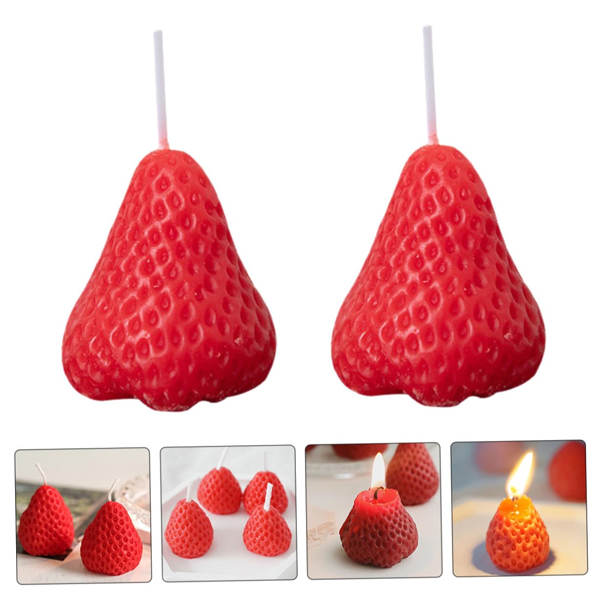 Candele Profumate Luce Soffusa alla Fragola Set 9 in Paraffina, Decorazione Adorabile per Feste e Vacanze per Atmosfera Confortevole