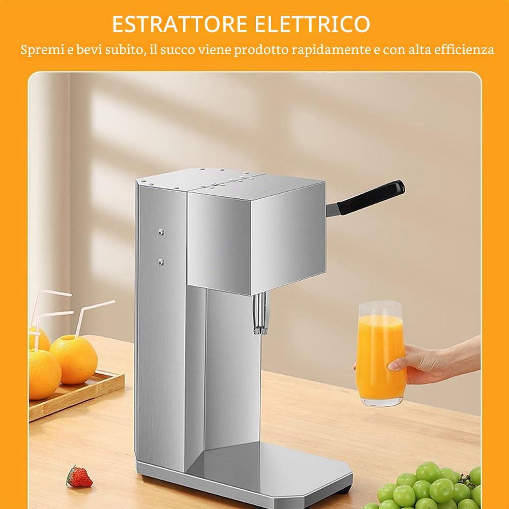 Spremiagrumi arancione - Potente spremiagrumi elettrico con design in acciaio inossidabile, impugnatura morbida, controllo della polpa 3s per massimizzare l'estrazione del succo - Qualità commerciale,