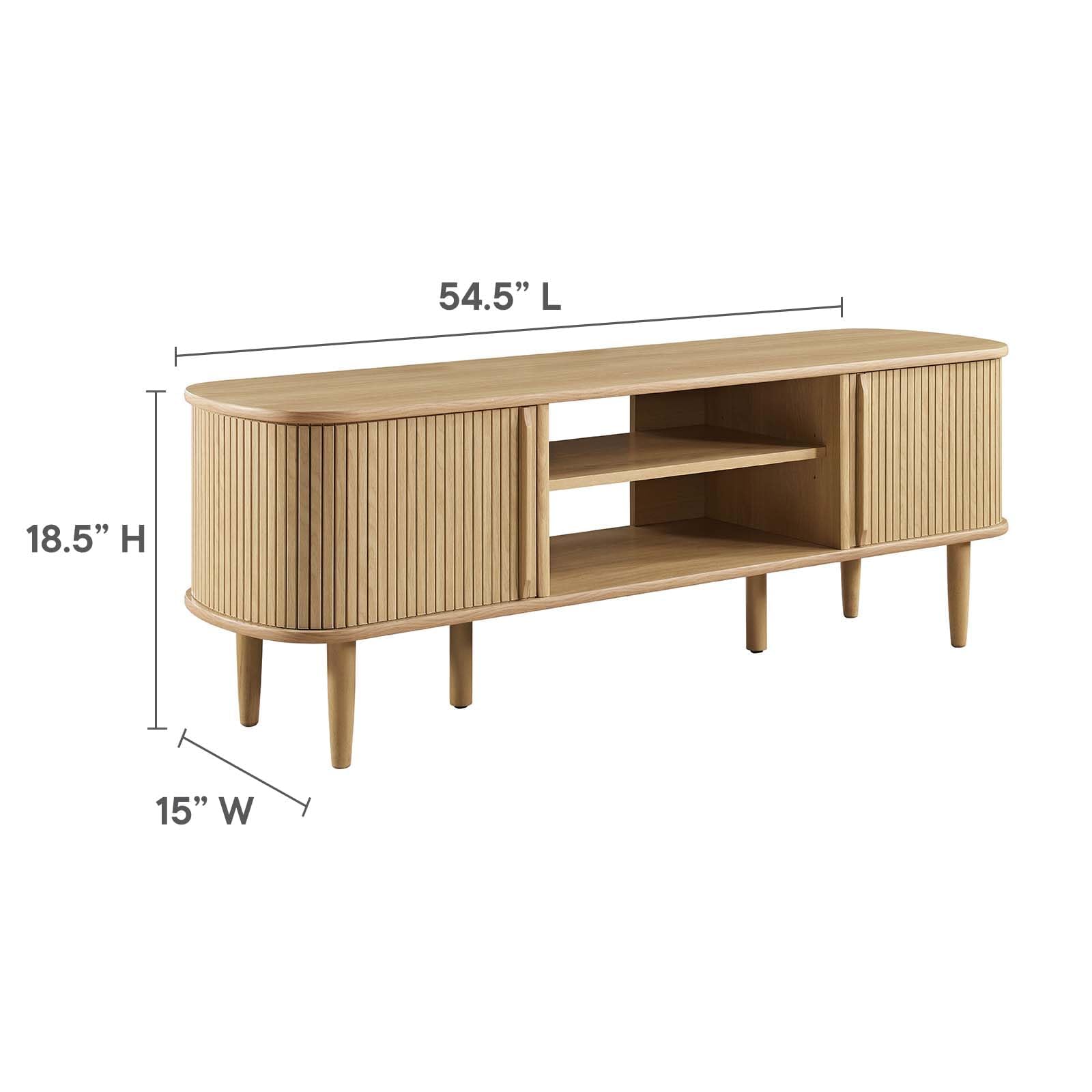 Modway Contour 55" Media TV Stand in Oak, 15 x 54.5 x 18.5 EEI-6158-OAK