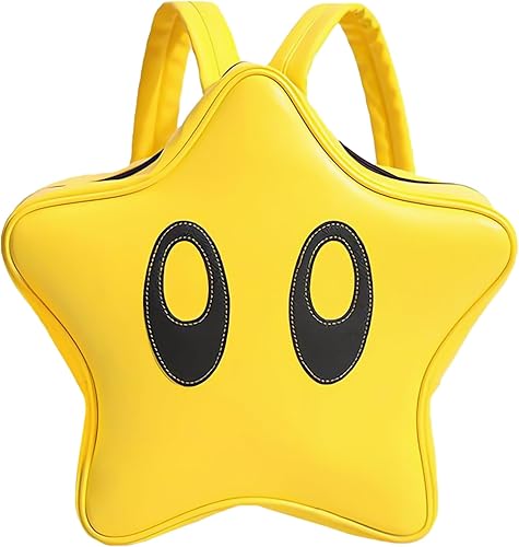 Linda mochila de dibujos animados 3D estrella amarilla Y2K ligera impermeable mochila Daypack, Amarillo, Mochilas Daypack