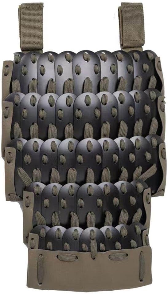 Tactical Armor Set, Samurai Tactical Armor Full Set (1Pair x Shoulder Armors, 1 x Crotch Protector, 1Pair x Bracers), 500D Medieval Warrior Protector Equipment (Without Vest)