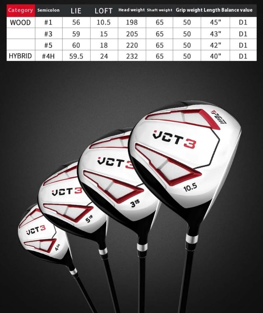 Palo de Golf Madera Gran Capacidad Hombres Mujeres Diestros #1/3/5/ Hybrid Club Golf Fairway Woods Deportes y al Aire Libre