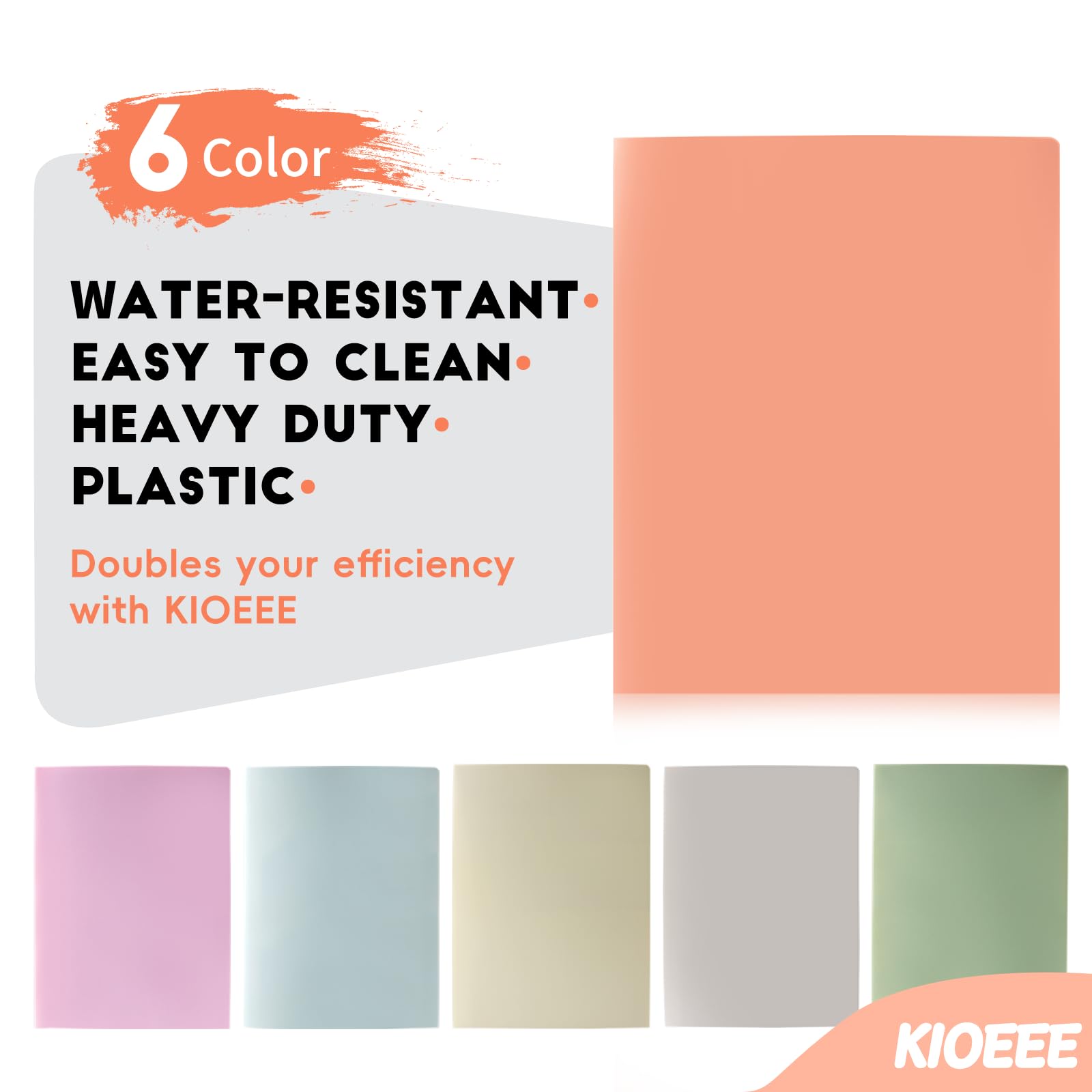 Plastikowe teczki z kieszeniami, wytrzymałe plastikowe teczki z 2 kieszeniami i przegródkami na wizytówki, pasują do rozmiaru papieru listowego, różne kolory do szkoły i biura (24)