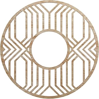 Ekena Millwork 20"OD x 7 3/8"ID x 1/4"T Empire Wood Fretwork Pierced Ceiling Medallion, Red Oak
