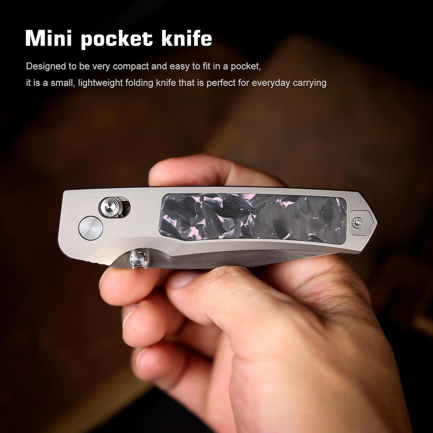 REMETTE RT-Aurora Knife Titanium Handle M390 Blade AURA (Pink)