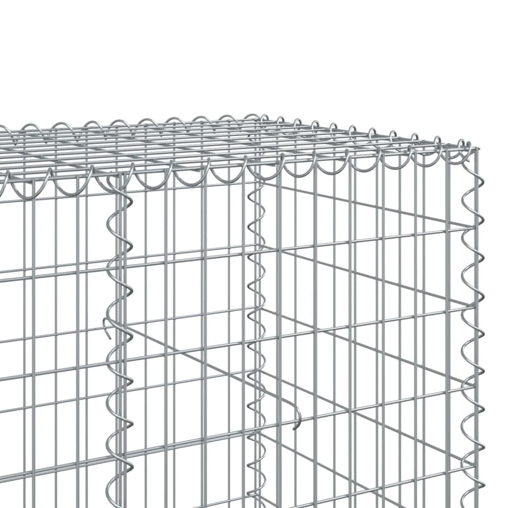 Gavión con tapa, 1050 x 100 x 100 cm, hierro galvanizado | Cesta de piedra resistente para jardín y exterior para el diseño de paredes y parterres decorativos.