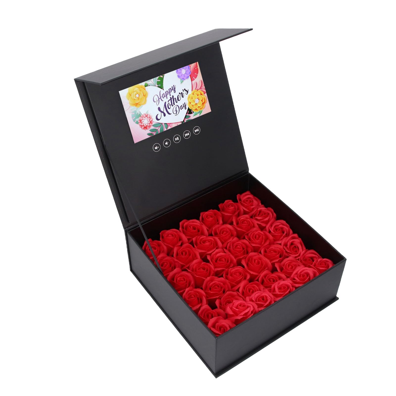 Joyero Rose Box con Vídeo Tarjeta de Felicitación de 7 Pulgadas para Regalo