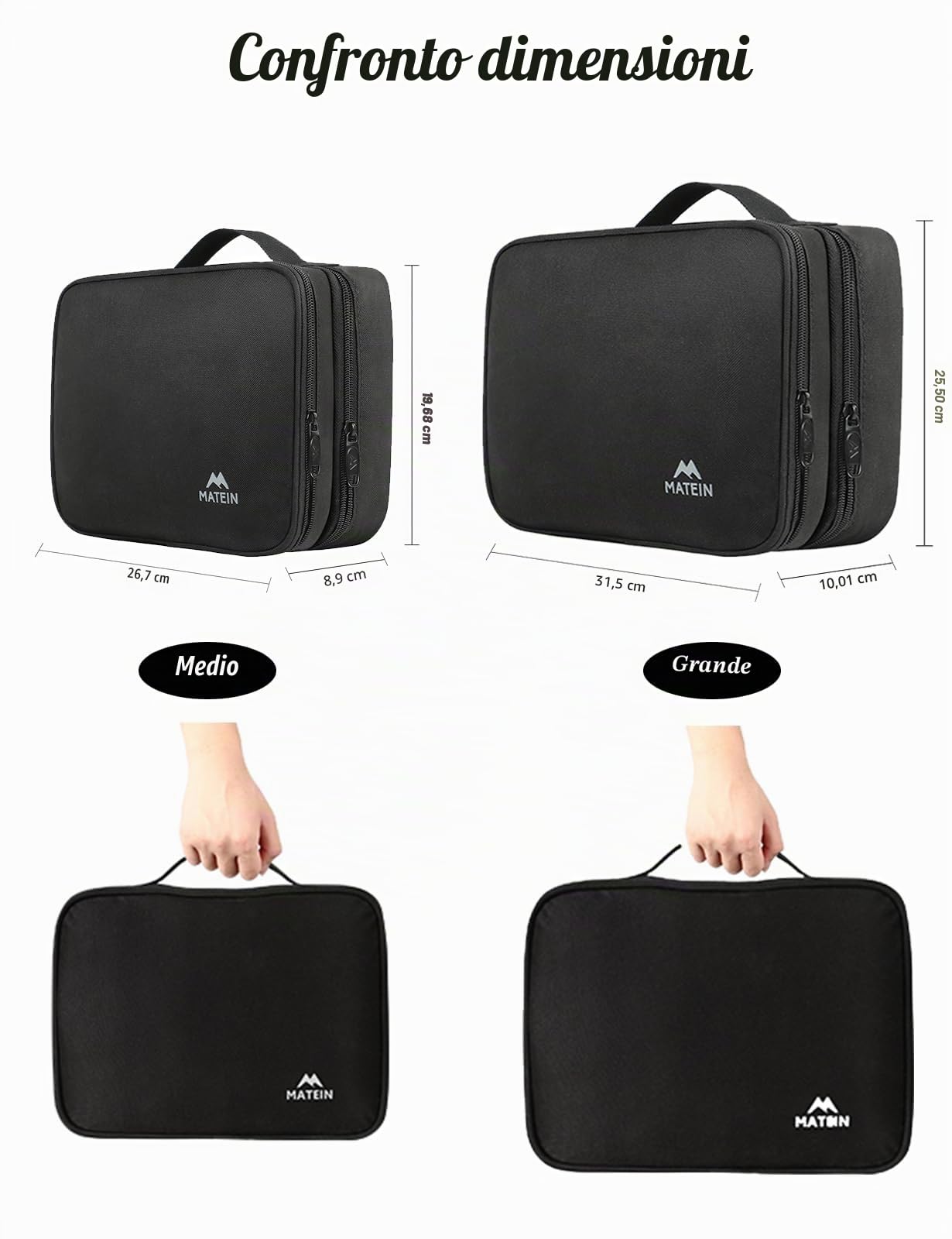 MATEIN Borsa Organizer Cavi da Viaggio Doppio Scomparto Custodia Porta Cavi — immagine 2 di 11