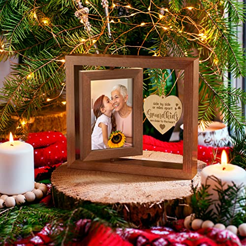 Grandma Gifts Grandma Picture Frame Mothers Day Gifts For Grandma From Granddaughter Grandson Grandkid Nana Gifts Rotating Picture Frame For 4X6 Photo Grandma Nana Birthday Gifts Tabletop Desk Display #TOP4