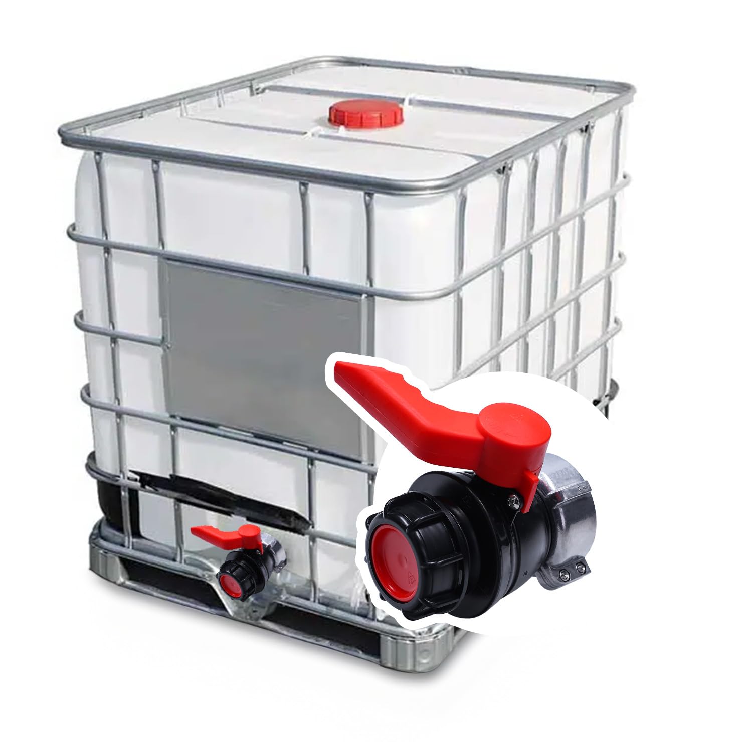 Zawór Kulowy do Zbiornika 1000L IBC Mauser S60x6, Zawór Spustowy GWS75x6 | Uniwersalny Adapter do Zaworu Beczki, Zawór Zbiornika Ogrodowego, Beczka na Deszczówkę