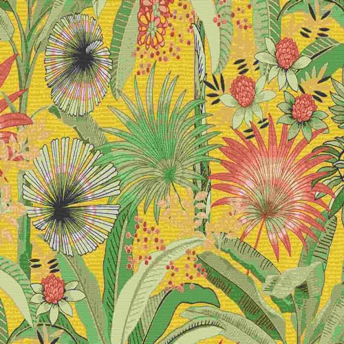 Erismann Papier peint | Collection Martinique | 10390-20 | Papier peint non tissé | Motifs/motifs | 0,53 x 10,05 m | Jaune | Salon | Couloir | Bureau | Cuisine | Salon
