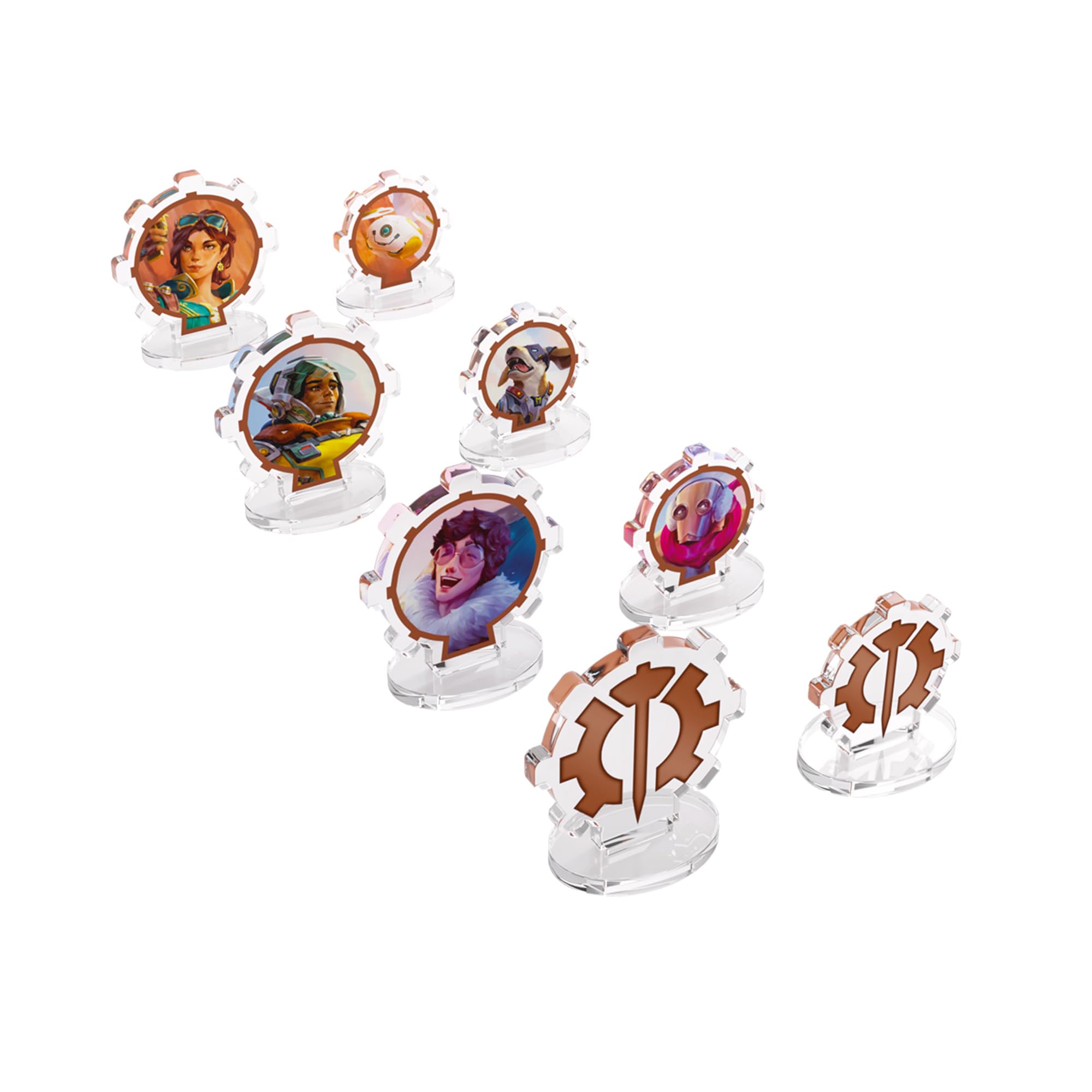 Gamegenic Altered Axiom Premium Hero STANDEES - Officially Licensed, 8 Acrylic Figures per Faction, Includes Heroes & Companions, Artwork, Enhances TCG Gameplay, Made