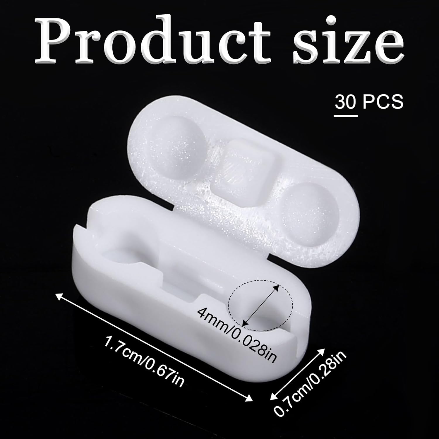 Ball Chain Connectors 30 Pcs Roller Shade Beaded Connector White Plastic Beaded Chain Connector Connector Clips for Blind Cord Vertical Roman Roller Ball Chain Cord Connector (4mm Ball Diameter) - Image 2