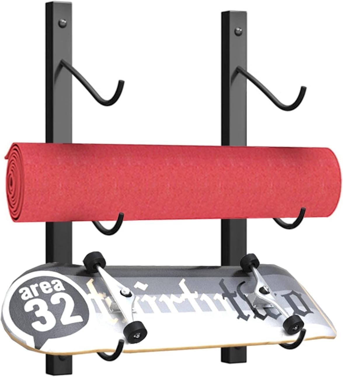 Katzowen Multi-Purpose Storage Carrier Skateboard Hanger Longboard Wall Mount, for Skis, Snowboards, Fishing Rods, Wakeboards, Scooters, Workout Mats & More (Size : 5-Shelf)