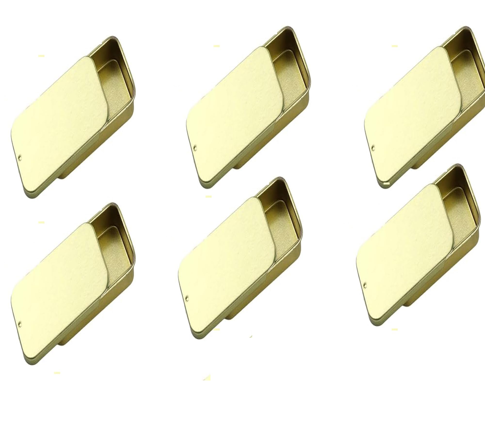 Hunky Dory 6pcs 10gram Gold Aluminium Small Slide Top Tin Lip Balm Rectangular Metal Tins Containers for Solid Perfume Lip Balm, Candies, Jewelry, Crafts Pills, Storage Kit, Cosmetic & Beauty-picture-33