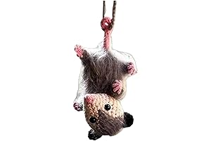 Opossum Crochet Car Mirror Hanging Ornament: A Unique and Whimsical Charm for Car Interiors