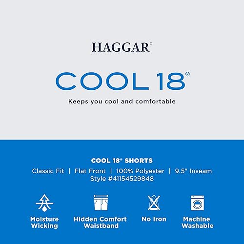 Miniatura 5 de Haggar mens Cool 18 Classic Fit Expandable Waist Short Regular and Big & Tall Sizes