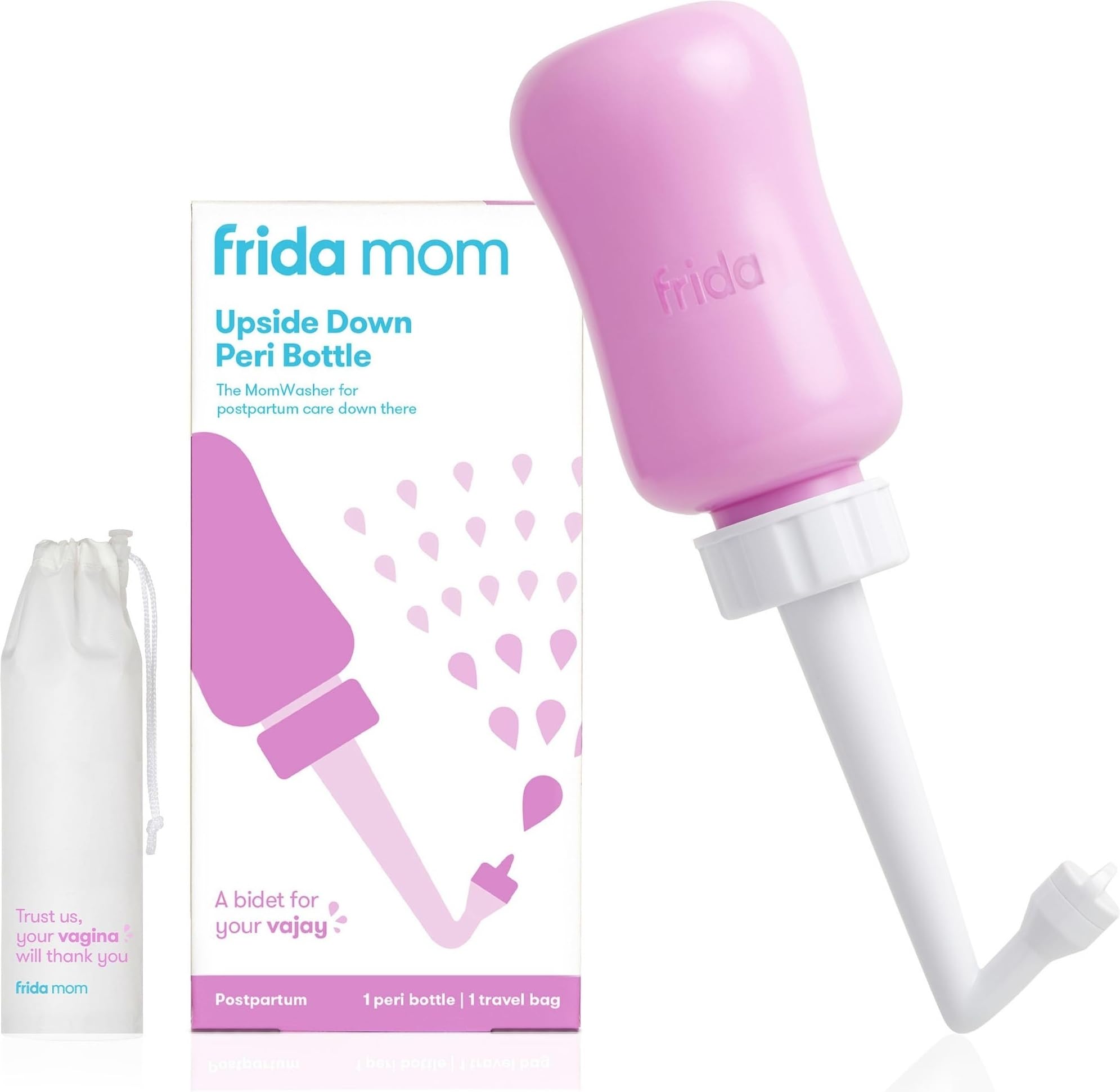 Frida Mom Upside Down Peri Bottle for Postpartum Care | Portable Bidet Perineal Cleansing and Recovery for New Mum, The Original Fridababy MomWasher