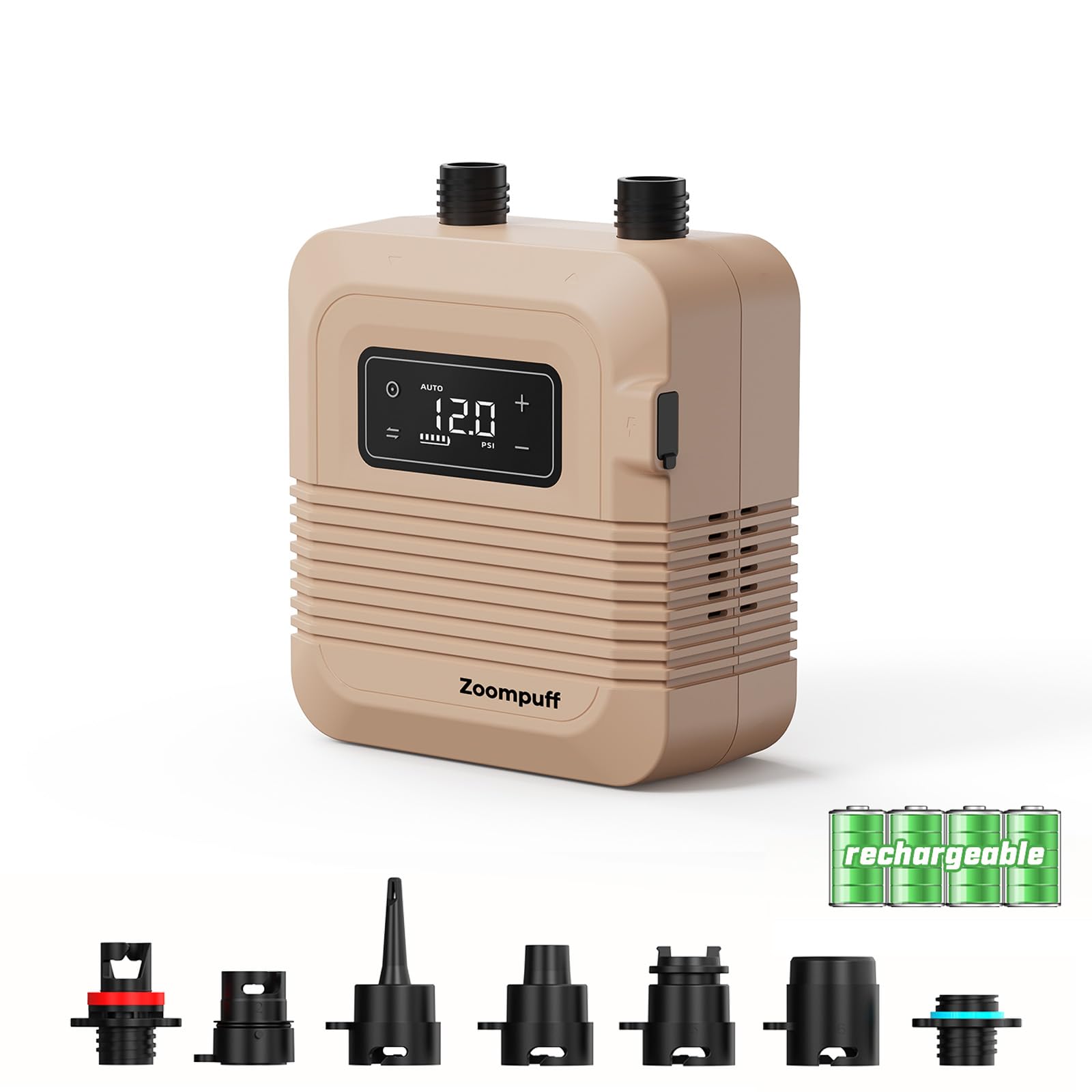 Photo 1 of Zoompuff Electric Paddle Board Pump, 20 PSI High Pressure SUP Pump, Intelligent Dual Stage Inflation & Deflation, Auto-Off Rechargeable SUP Air Pump, for Paddleboards, Inflatable Boats, Kayaks