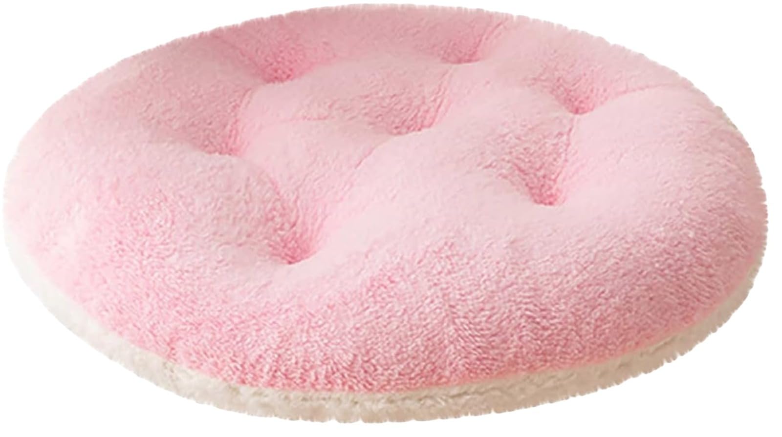 FENXIXIONE Thickened Sherpa Fleece Round Seat Cushion - Memory Foam Chair Cushion, Soft Faux Fur Winter Support Cushions for Dining Chair (40 * 40cm,Pink-b)