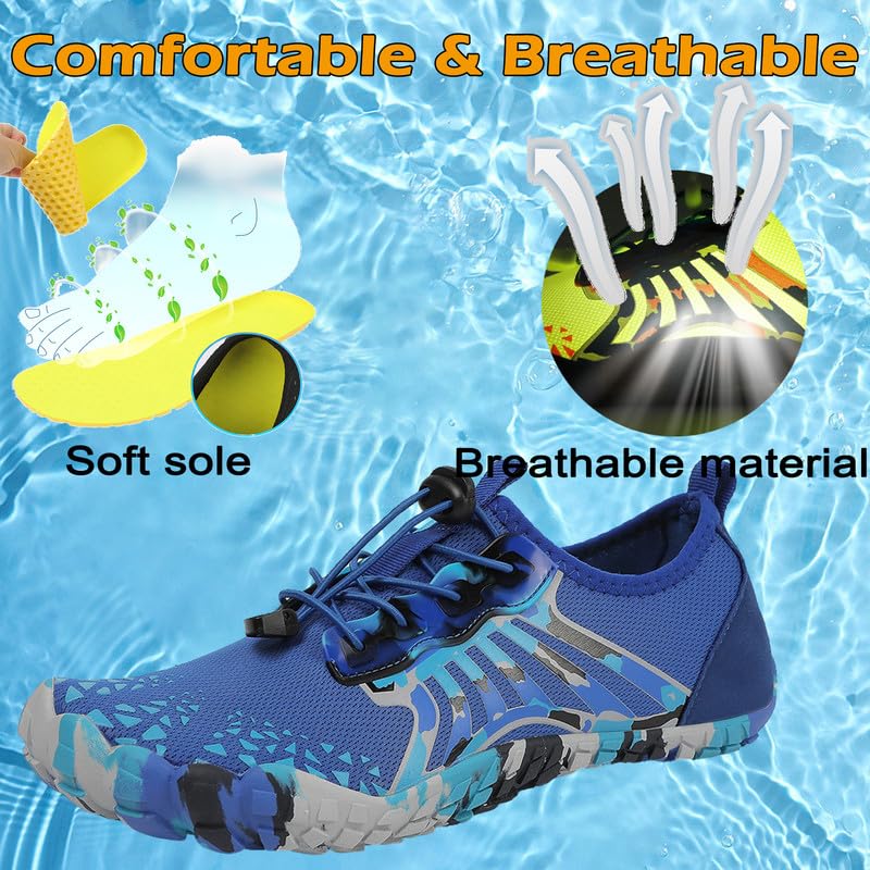 Image of LIZRHA Water Shoes for Men and Women Quick Dry Aqua Swim Barefoot Shoes for Outdoor Fishing Beach Pool Boat Surfing Walking Water Park and Yoqa Activities