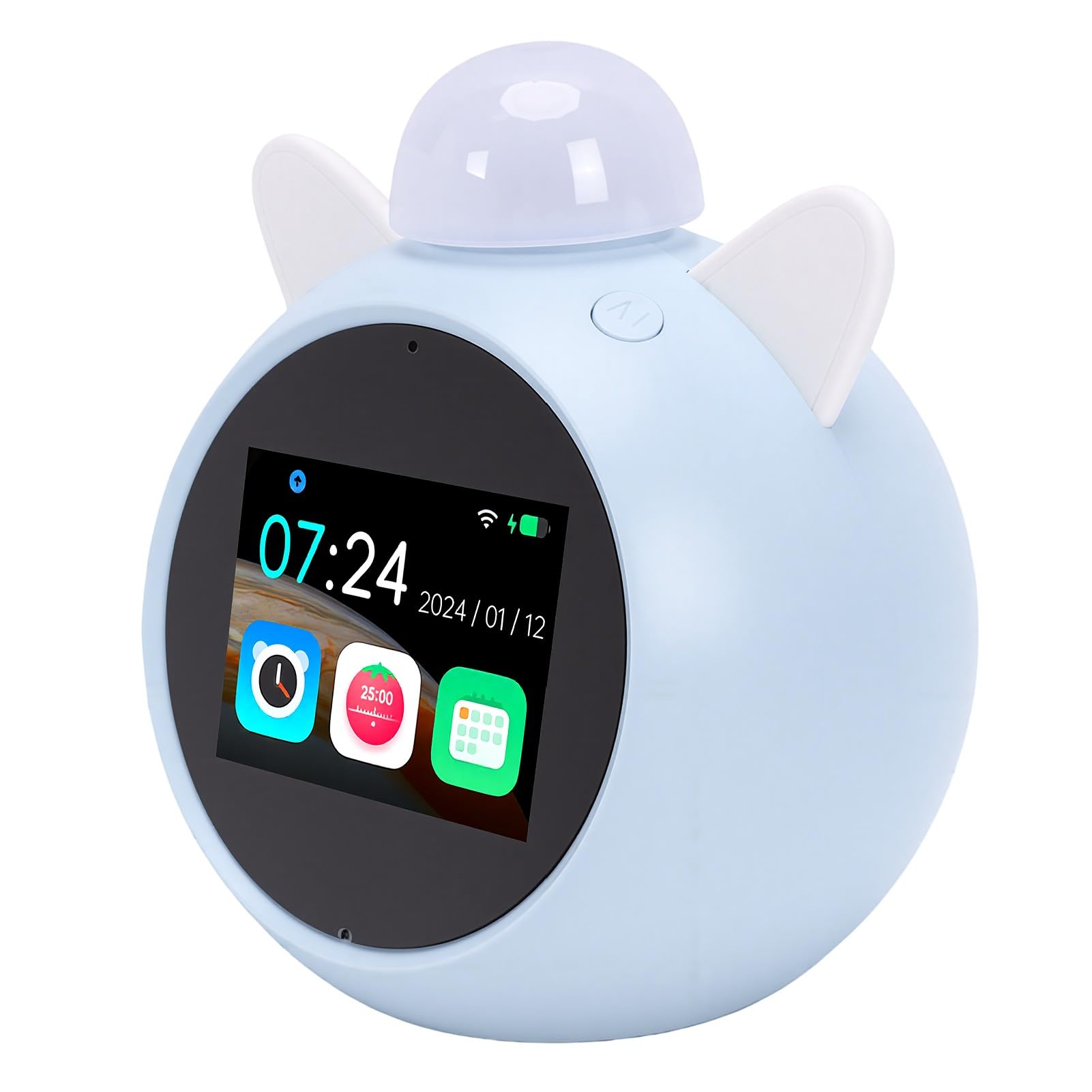 Sveglia Digitale per Bambini con Storie della Buonanotte AI, Orologio Parlante Intelligente Luce Notturna con Rumore Bianco WiFi Connesso Touch Screen da 2,8 Pollici per Bambini Che Aiutano a