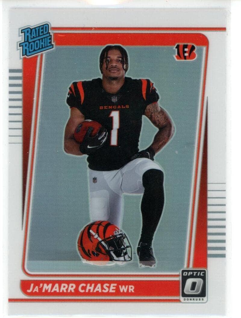 2021 Donruss Optic Holo #207 Ja'Marr Chase Cincinnati Bengals Rated Rookies NFL Football Card (RC - Rookie Card) NM-MT