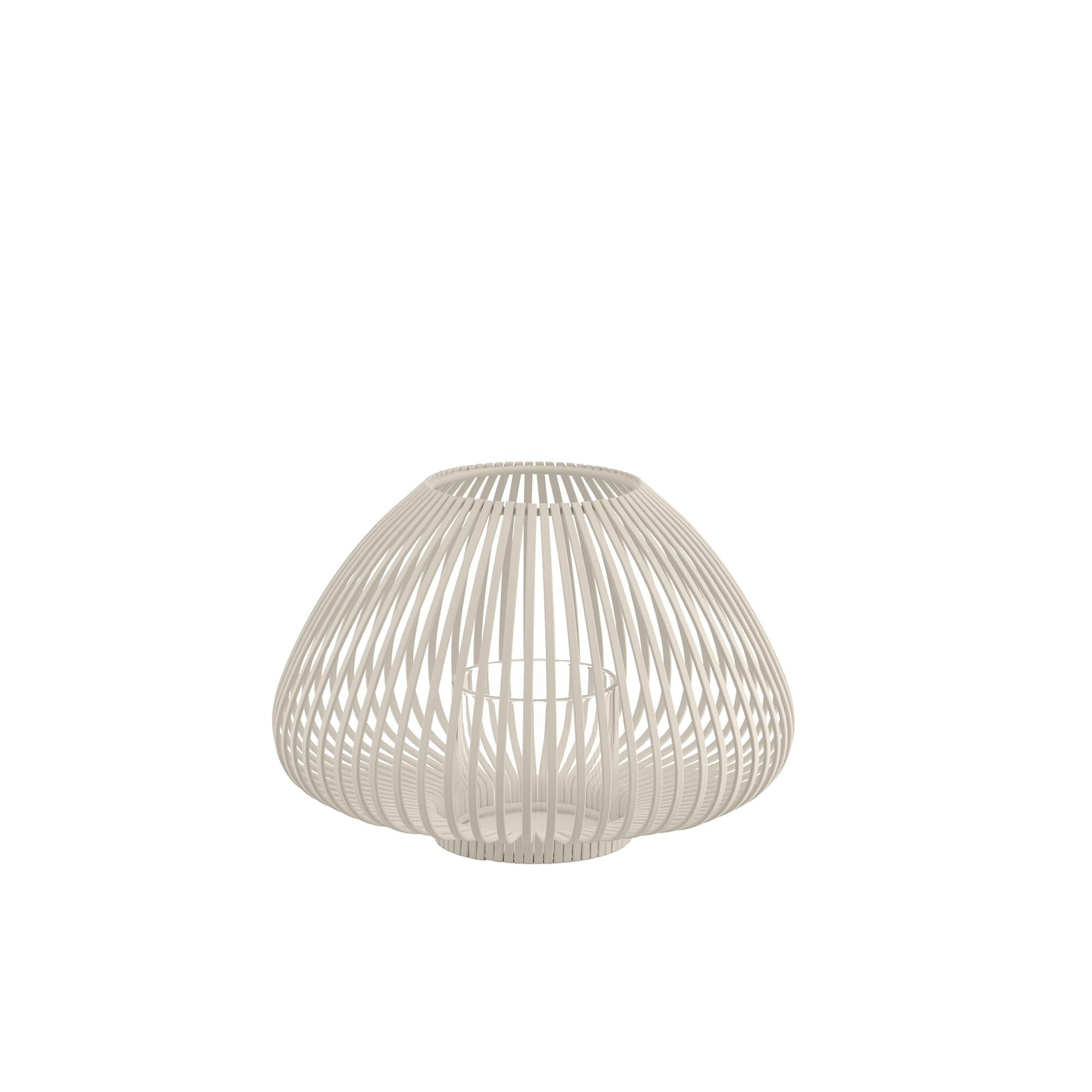 blomus Laterne -LYVA- | Nomad | Größe S | 25Ø x 17H cm | Kerzenhalter Beige | Windlicht aus Stahl inkl. Glaszylinder | Laterne Deko | Indoor Windlicht