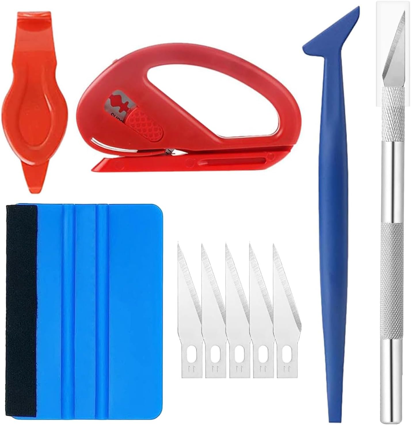 10 Pcs Car Vinyl Wrap Tool kit, Wallpaper Smoothing Tool, Vinyl Squeegee, Vinyl Trimming Tool for Car Wrapping and Install Wallpaper
