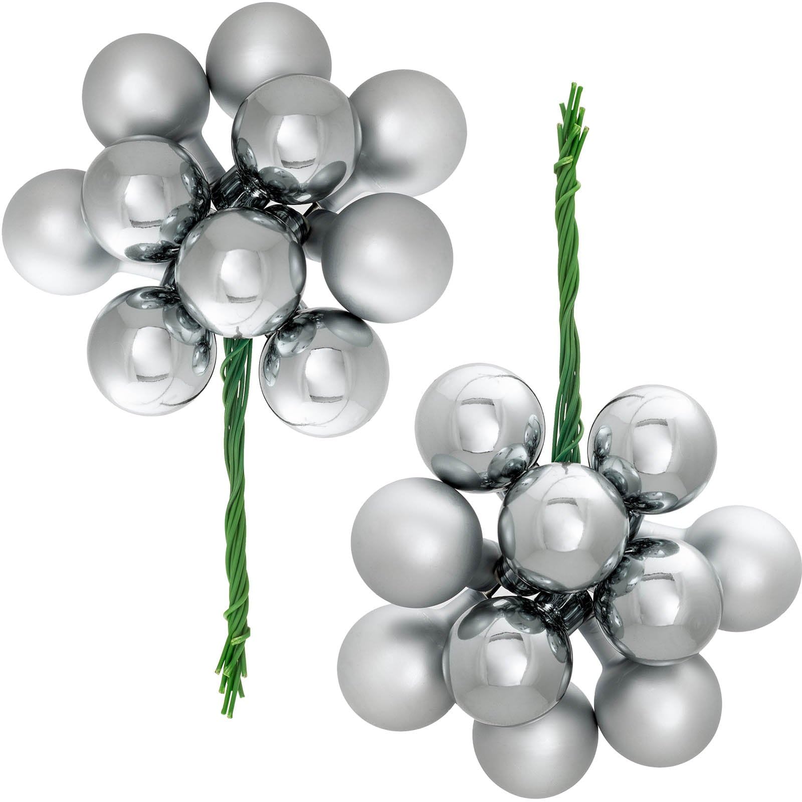 WeRChristmas Glass Berry Cluster Bauble Set, 5 pack