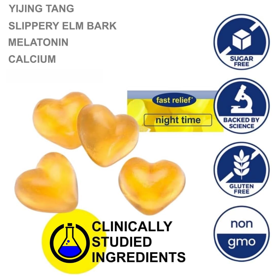 Acid Reflux Reducer Gummies | Fast Acting Anti Acid | 2 in 1 Sleep and Acid Reflux Relief Nighttime | clinically Studied Ingredients| Non-GMO Gluten Free Sugar Free | Lemon 60 Vegan Gummies — Amazon image 4