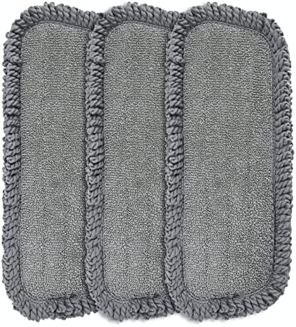 Microfiber Spray Mop Replacement Heads for Wet or Dry Floor Cleaning and Scrubbing Reusable Washable Mops Heads Refills Pads Compatible with Floor Mop Care System - 3 Pack(17.7in×7.5in)