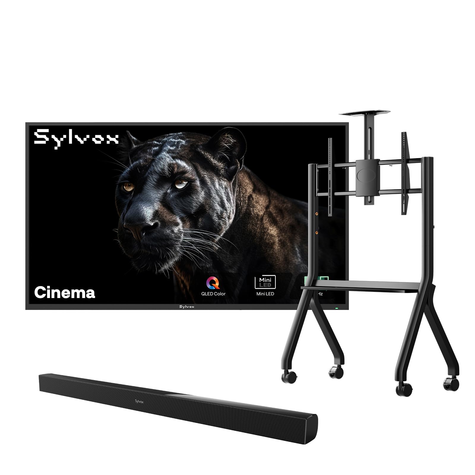 SYLVOX TV para Exteriores, 55" Helio QLED, 2000nits, 120 Hz, 4K UHD IP55 Resistente al Agua, Google TV y Dolby Atmos, DVB-C/T2/S2, HEVC, Resistente a la Intemperie TVS para jardín, terraza y Comercio
