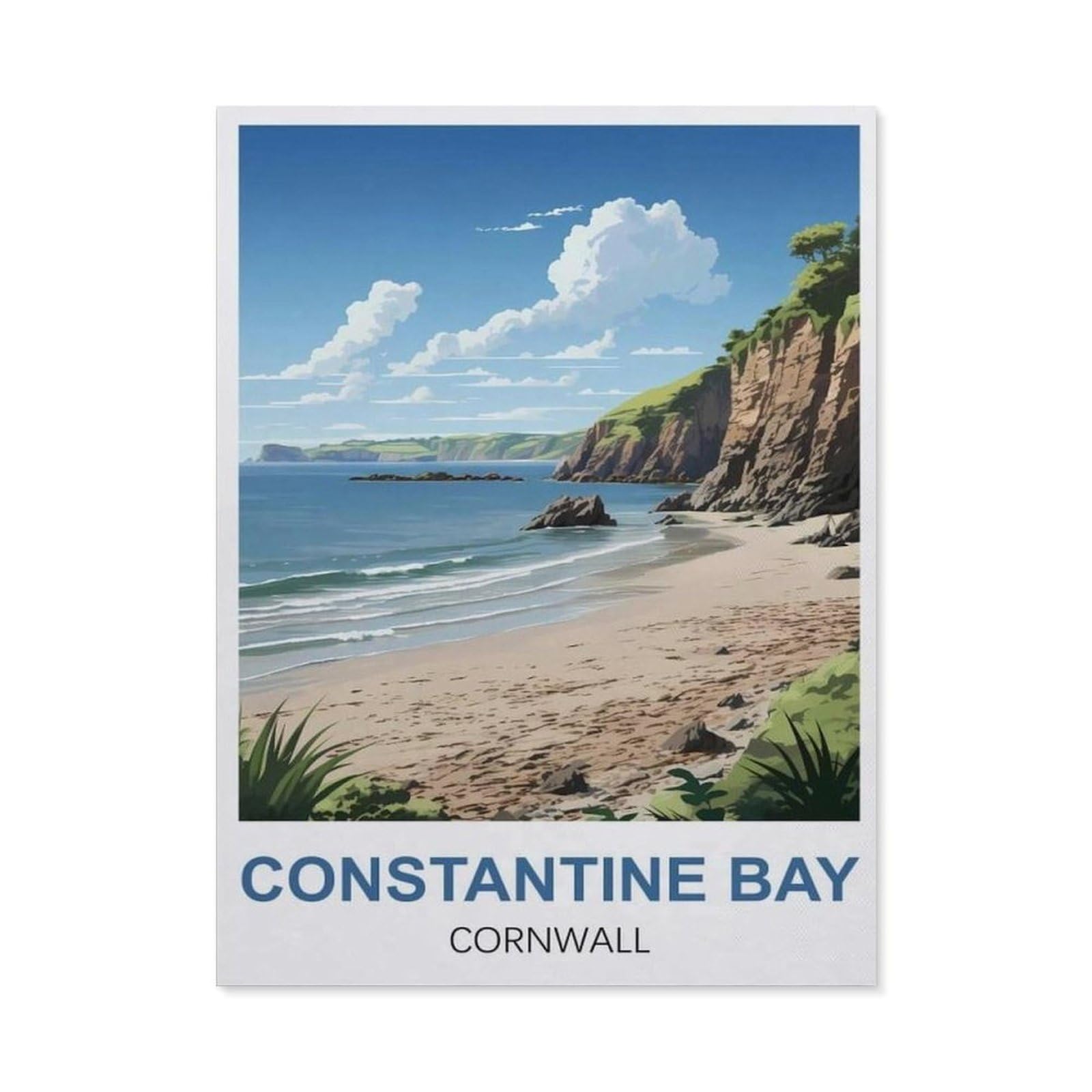 BEAYODKP Diamond Painting Kits ，Constantine Bay Cornwall