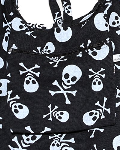 Skull Bohemian Boho Hobo Hippie Gothic Crossbody Bag Purse 33" Black (Black)