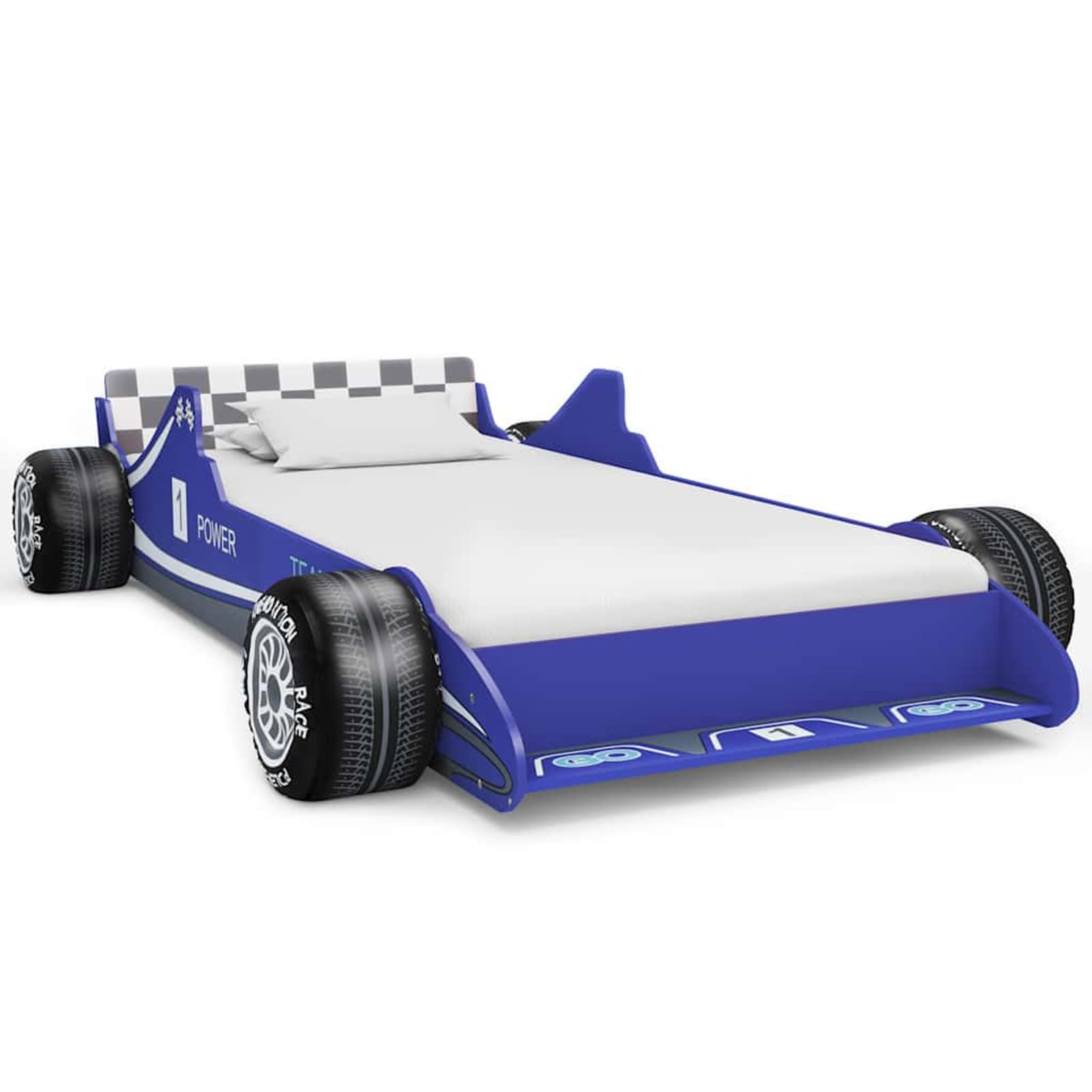 Gecheer Bettlaken 60 x 120 cm, Spannbettlaken für Babys, 60 x 120 cm, Rennwagen-Bett für Kinder, 90 x 200 cm, blau