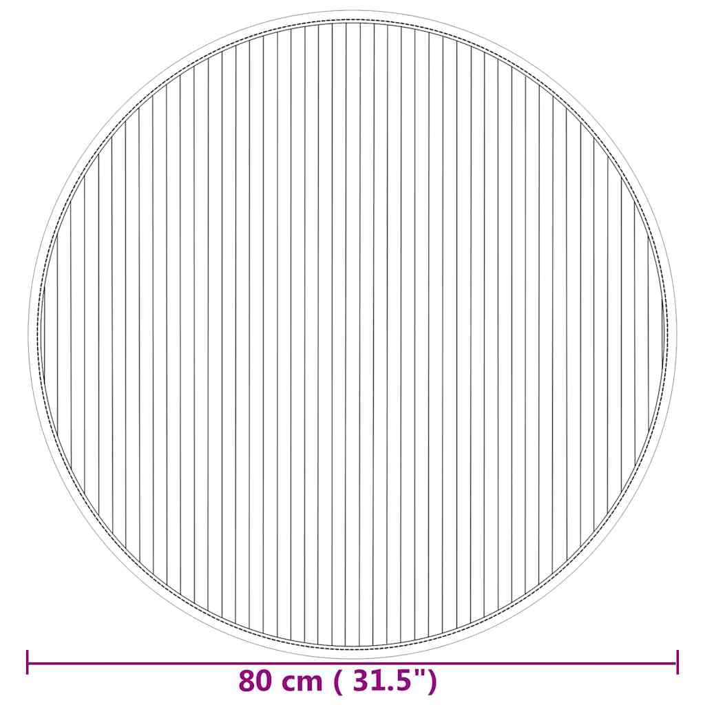 Tapis rond en bambou naturel - 80 cm - Moderne - Tapis naturel en bambou pour salon, chambre à coucher, couloir - Robuste et antidérapant