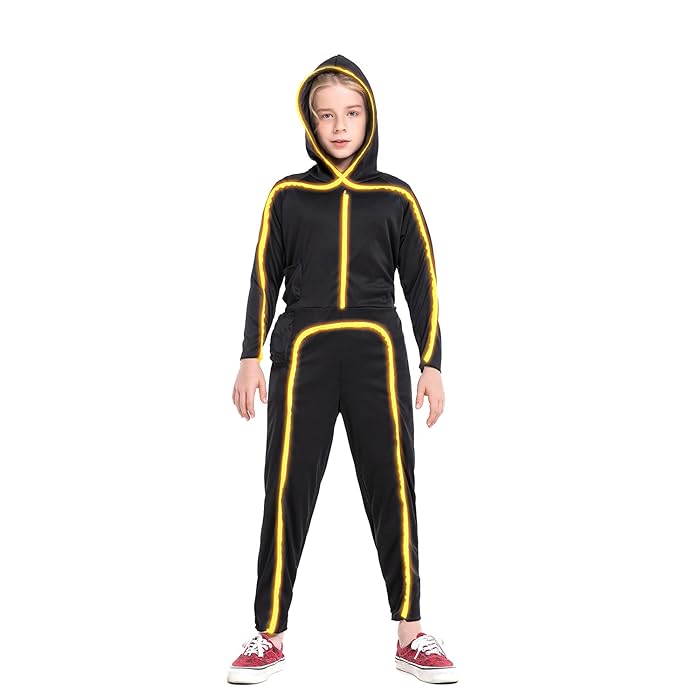 Buy HSCTEK Led Light up Stick Figure Costume for Kids, Halloween Stick