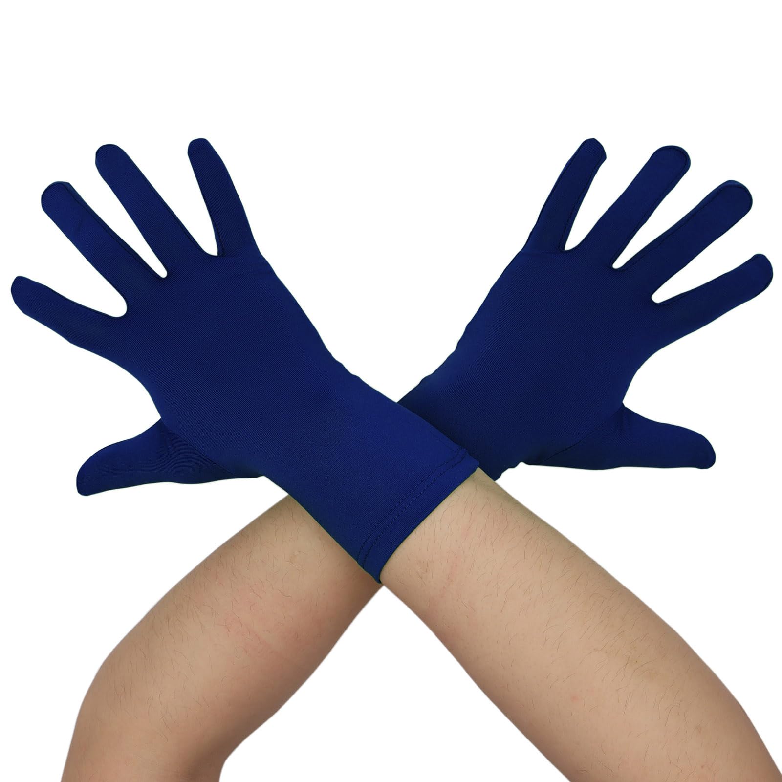 Aniler Unisex 9'' Wrist Length Full Finger Costume Stretchy Gloves, Navy Blue, One size โ image 1
